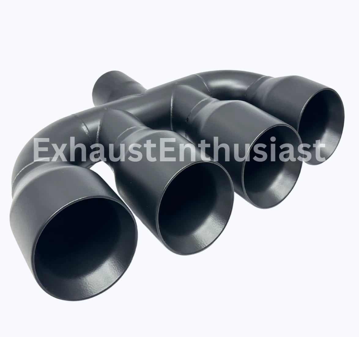 2.5" inlet - Quad 3.5" Outlets - 10" Long - 15" Wide BLACK.