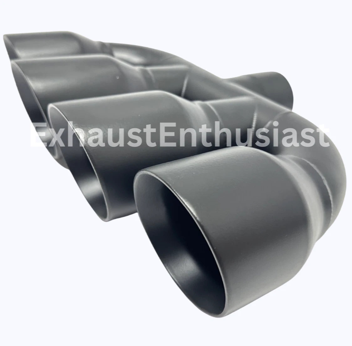 2.5" inlet - Quad 3.5" Outlets - 10" Long - 15" Wide BLACK.